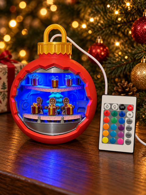 Light-Up Christmas Bauble – Gingerbread Scene