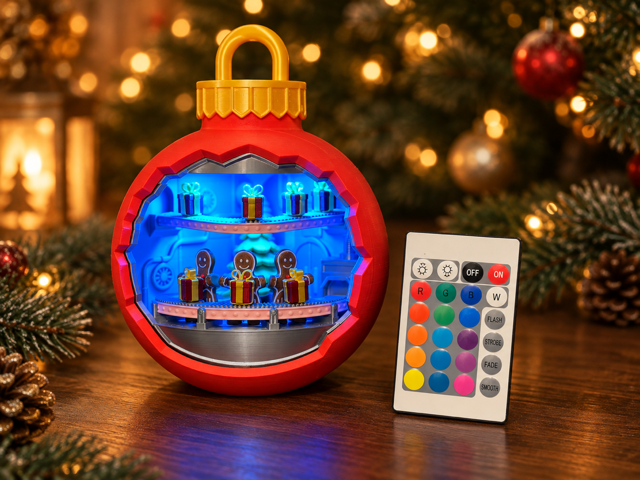 Light-Up Christmas Bauble – Gingerbread Scene